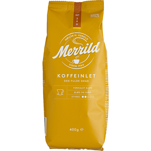 Billede af Merrild Koffeinlet Formalet Kaffe 400g 16pack